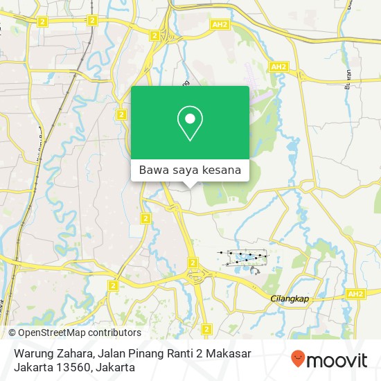 Peta Warung Zahara, Jalan Pinang Ranti 2 Makasar Jakarta 13560