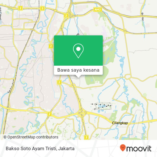 Peta Bakso Soto Ayam Tristi, Jalan Pusdiklat Depnaker Makasar Jakarta 13560