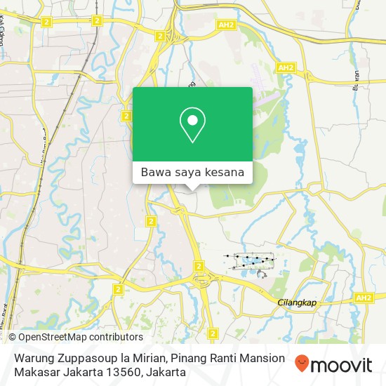 Peta Warung Zuppasoup la Mirian, Pinang Ranti Mansion Makasar Jakarta 13560