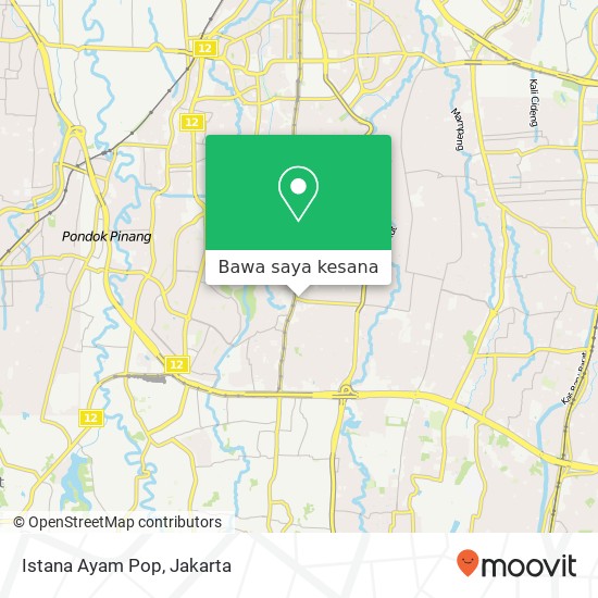 Peta Istana Ayam Pop, Jalan Cipete Raya Cilandak Jakarta 12410