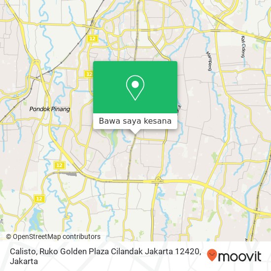 Peta Calisto, Ruko Golden Plaza Cilandak Jakarta 12420
