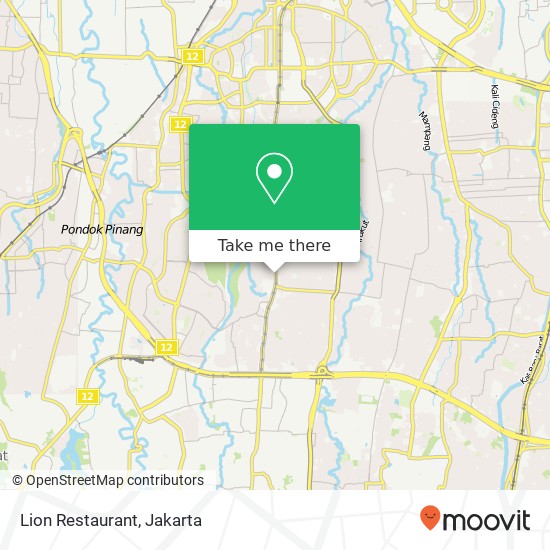 Peta Lion Restaurant, Jalan RS Fatmawati Cilandak Jakarta Selatan 12410