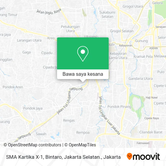 Peta SMA Kartika X-1, Bintaro, Jakarta Selatan.