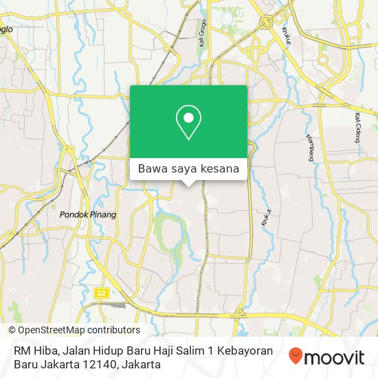 Peta RM Hiba, Jalan Hidup Baru Haji Salim 1 Kebayoran Baru Jakarta 12140