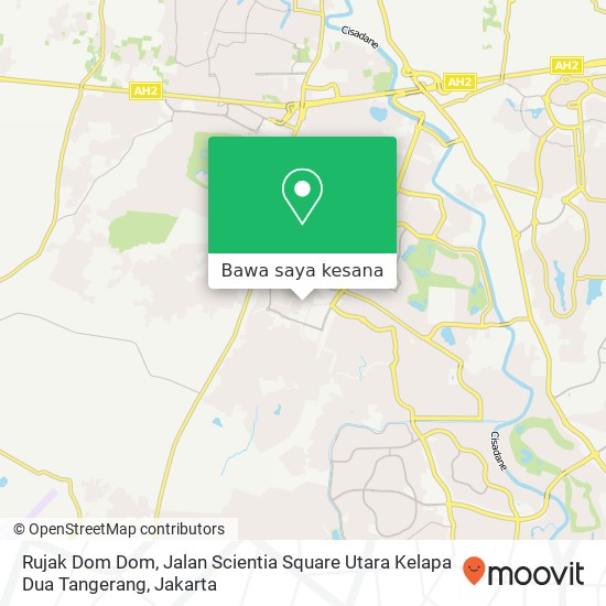 Peta Rujak Dom Dom, Jalan Scientia Square Utara Kelapa Dua Tangerang