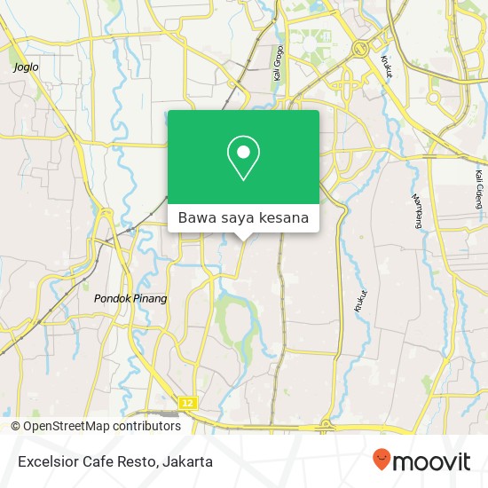 Peta Excelsior Cafe Resto, Jalan Radio Dalam Kebayoran Baru Jakarta 12140