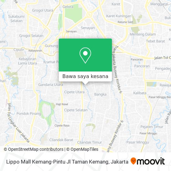 Peta Lippo Mall Kemang-Pintu Jl Taman Kemang