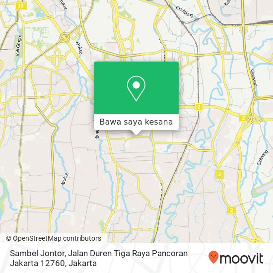 Peta Sambel Jontor, Jalan Duren Tiga Raya Pancoran Jakarta 12760