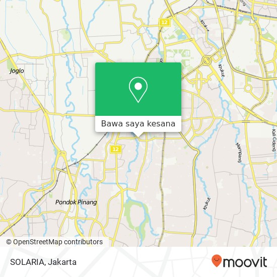 Peta SOLARIA, Jalan Gandaria 1 Kebayoran Baru Jakarta 12130