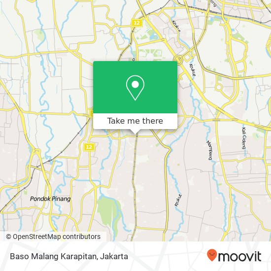 Peta Baso Malang Karapitan, Jalan Bulungan Kebayoran Baru Jakarta 12130