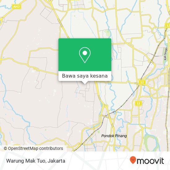 Peta Warung Mak Tuo, Jalan Sabar Pesanggrahan Jakarta 12270