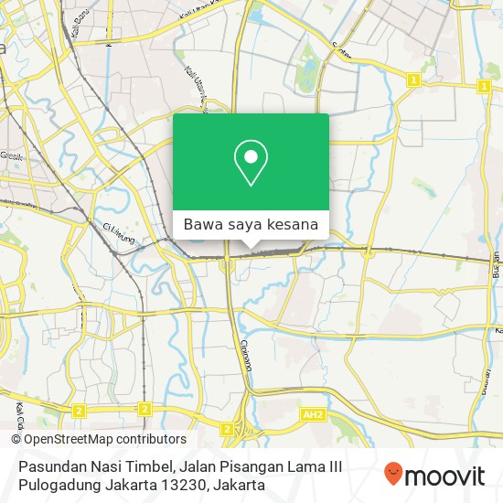 Peta Pasundan Nasi Timbel, Jalan Pisangan Lama III Pulogadung Jakarta 13230