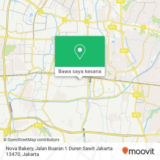 Peta Nova Bakery, Jalan Buaran 1 Duren Sawit Jakarta 13470