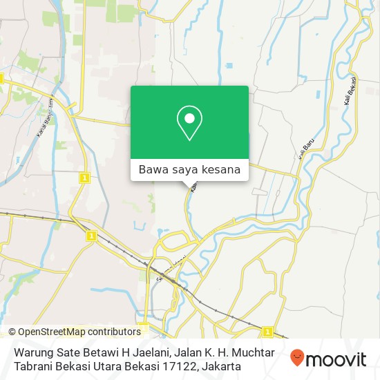 Peta Warung Sate Betawi H Jaelani, Jalan K. H. Muchtar Tabrani Bekasi Utara Bekasi 17122