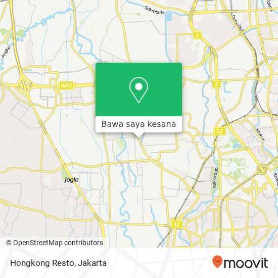 Peta Hongkong Resto, Kebon Jeruk Jakarta 11550