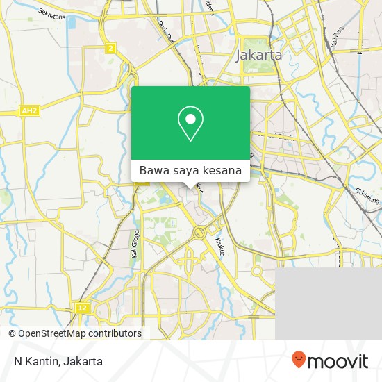 Peta N Kantin, Jalan Danau Toba Tanah Abang Jakarta 10210