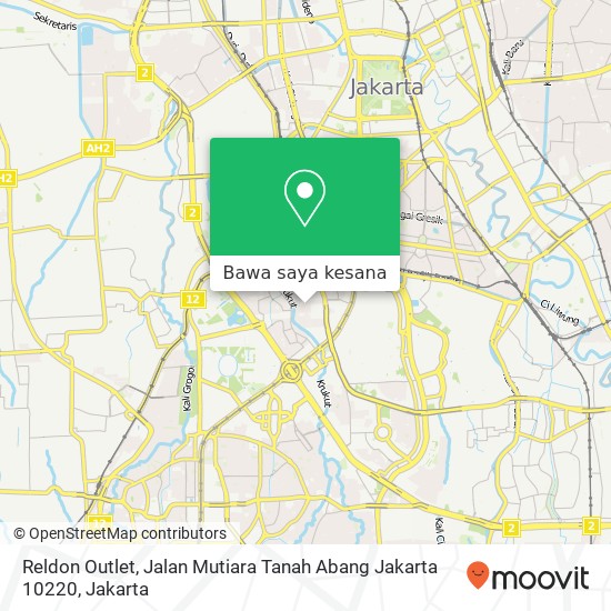 Peta Reldon Outlet, Jalan Mutiara Tanah Abang Jakarta 10220