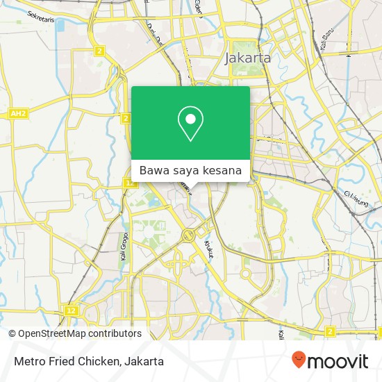 Peta Metro Fried Chicken, Jalan Mutiara Tanah Abang Jakarta Pusat 10220