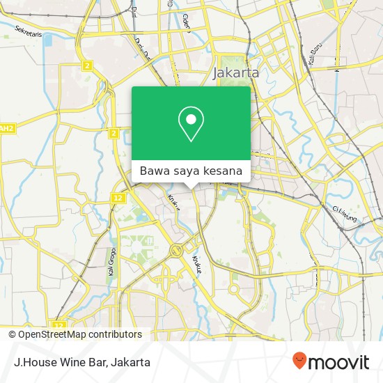 Peta J.House Wine Bar, Jalan K. H. Mas Mansyur Tanah Abang Jakarta Pusat 10220