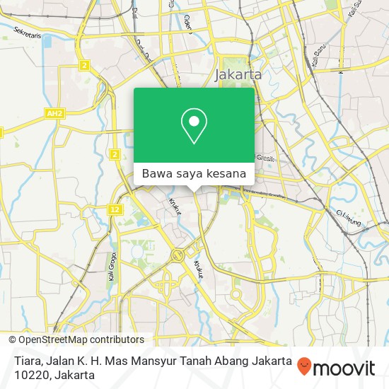 Peta Tiara, Jalan K. H. Mas Mansyur Tanah Abang Jakarta 10220