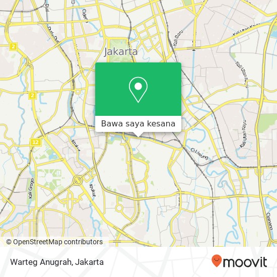 Peta Warteg Anugrah, Jalan Sultan Agung Setiabudi Jakarta 12980