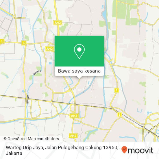 Peta Warteg Urip Jaya, Jalan Pulogebang Cakung 13950