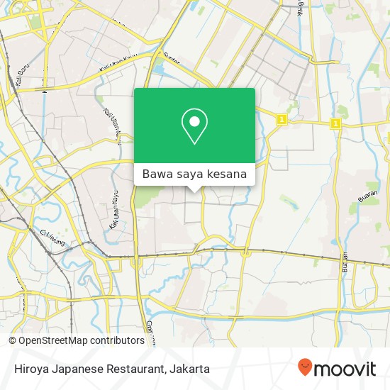 Peta Hiroya Japanese Restaurant, Jalan Anggrek 33 Pulogadung Jakarta Timur 13220