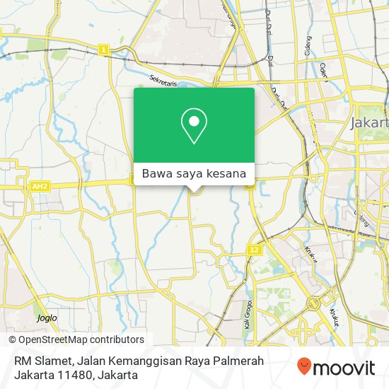 Peta RM Slamet, Jalan Kemanggisan Raya Palmerah Jakarta 11480