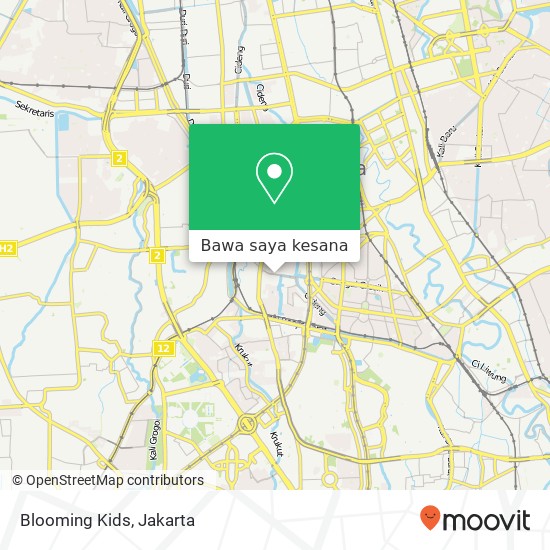 Peta Blooming Kids, Jalan Kebon Kacang Raya Tanah Abang Jakarta 10230