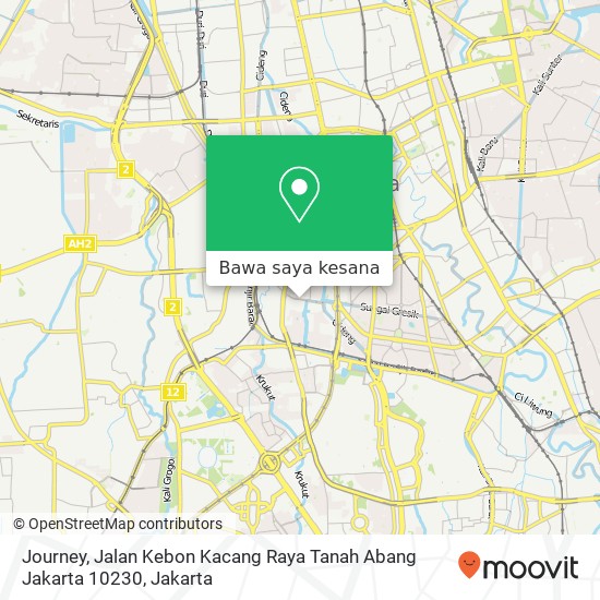 Peta Journey, Jalan Kebon Kacang Raya Tanah Abang Jakarta 10230