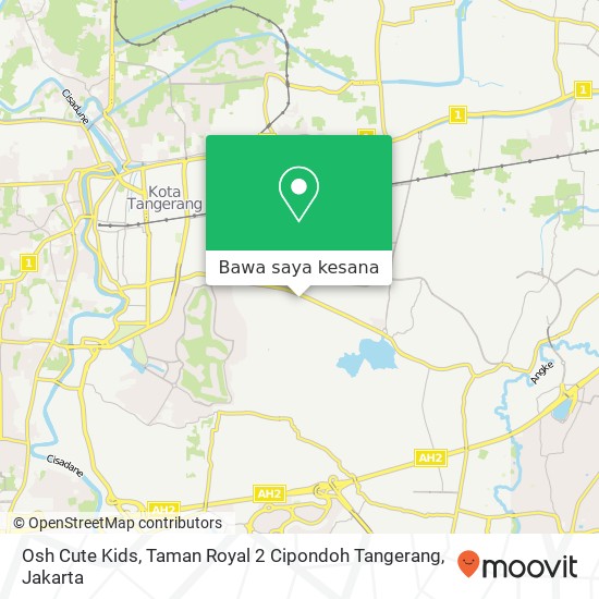 Peta Osh Cute Kids, Taman Royal 2 Cipondoh Tangerang