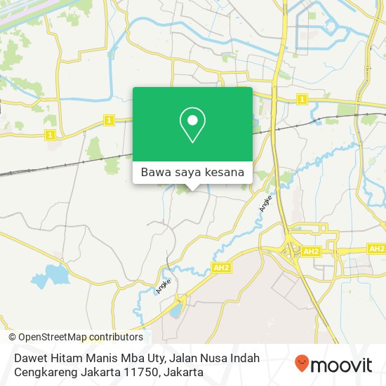 Peta Dawet Hitam Manis Mba Uty, Jalan Nusa Indah Cengkareng Jakarta 11750