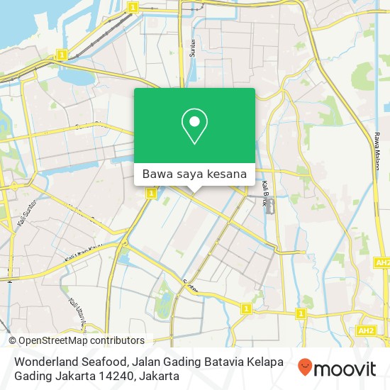Peta Wonderland Seafood, Jalan Gading Batavia Kelapa Gading Jakarta 14240