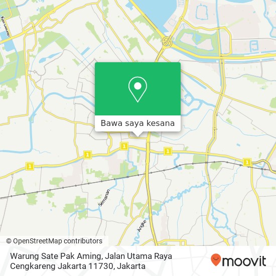 Peta Warung Sate Pak Aming, Jalan Utama Raya Cengkareng Jakarta 11730