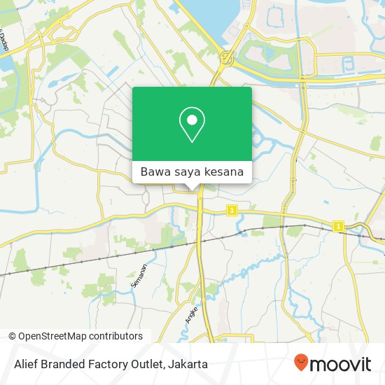 Peta Alief Branded Factory Outlet, Jalan Utama Raya Cengkareng Jakarta 11730