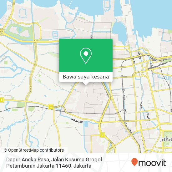Peta Dapur Aneka Rasa, Jalan Kusuma Grogol Petamburan Jakarta 11460