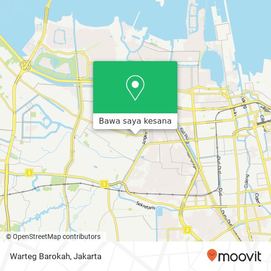 Peta Warteg Barokah, Jalan Kapuk Raya Penjaringan Jakarta 14460
