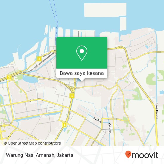 Peta Warung Nasi Amanah, Jalan Patimura Koja Jakarta 14230