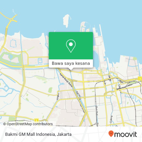 Peta Bakmi GM Mall Indonesia, Jalan Raya Pluit Barat Penjaringan Jakarta Utara 14450