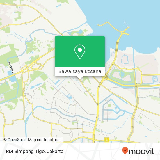 Peta RM Simpang Tigo, Jalan Kamal Raya Kalideres Jakarta 11820