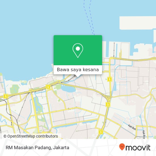 Peta RM Masakan Padang, Jalan Warakas 1 Tanjung Priok Jakarta 14340