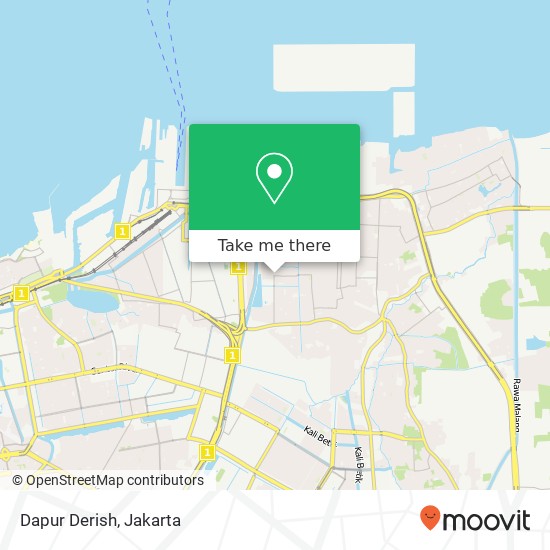 Peta Dapur Derish, Jalan Cemara Angin Koja Jakarta 14230
