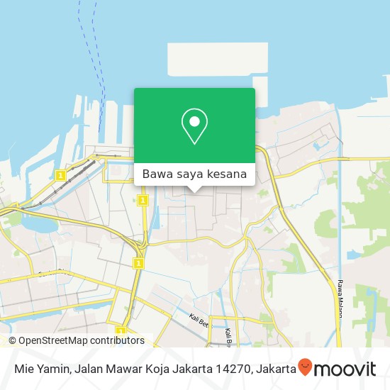 Peta Mie Yamin, Jalan Mawar Koja Jakarta 14270