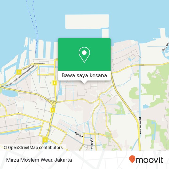 Peta Mirza Moslem Wear, Jalan Melati Tugu Koja Jakarta 14260