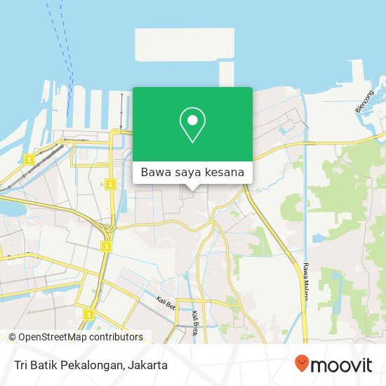 Peta Tri Batik Pekalongan, Jalan Mahoni Koja Jakarta 14260