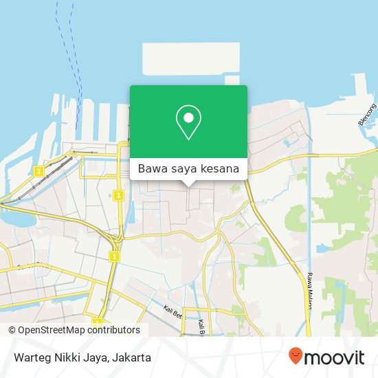 Peta Warteg Nikki Jaya, Jalan Mangga Koja Jakarta 14260