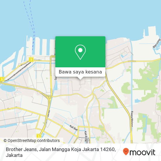 Peta Brother Jeans, Jalan Mangga Koja Jakarta 14260