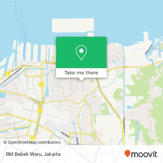 Peta RM Bebek Waru, Jalan Waru Koja Jakarta 14270