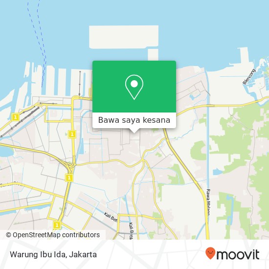 Peta Warung Ibu Ida, Jalan Cemara Koja Jakarta 14260