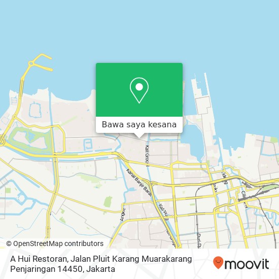 Peta A Hui Restoran, Jalan Pluit Karang Muarakarang Penjaringan 14450